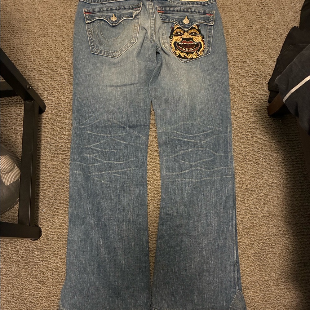 True Religion Blue Denim Jeans with Red Label